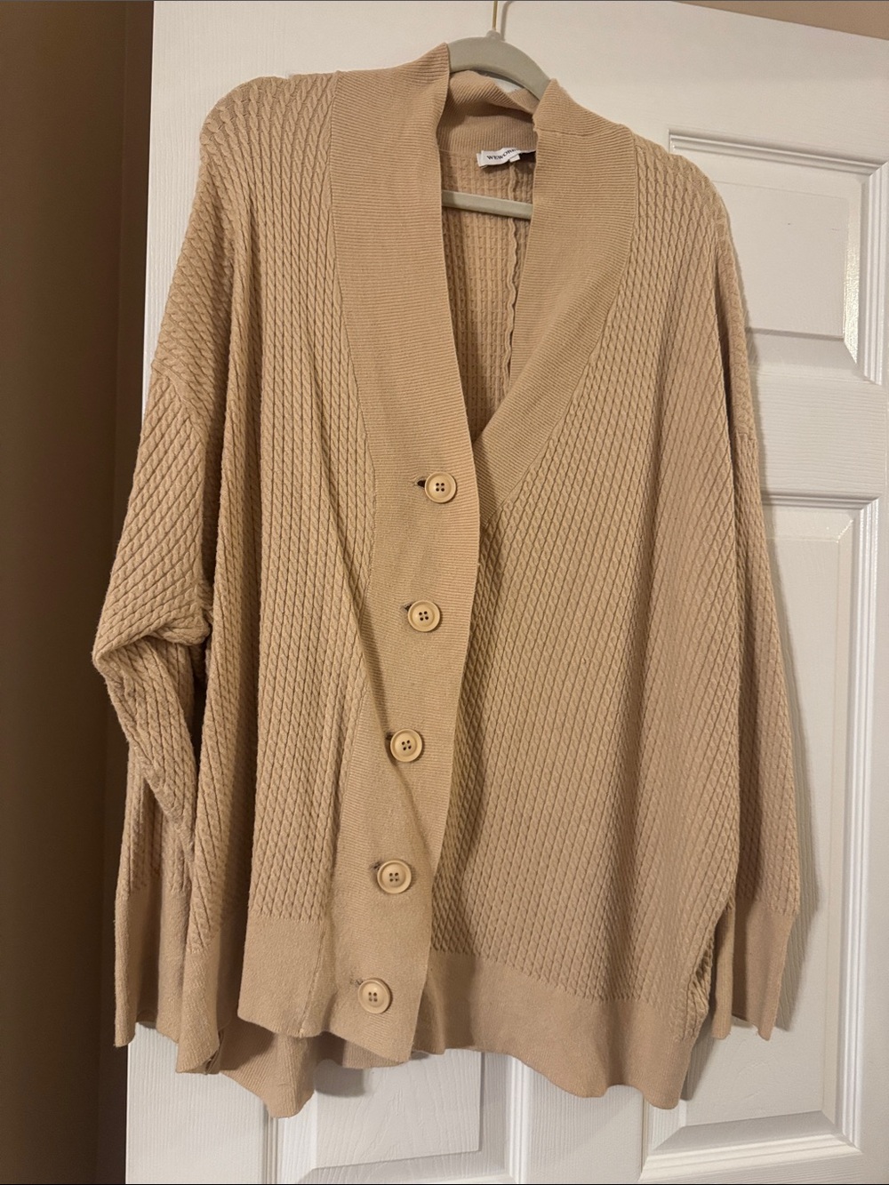 WeWoreWhat Oversized Shawl-Collar Cardigan - Beige